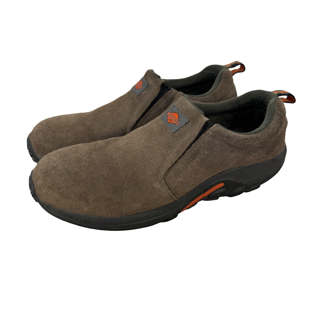 Merrell Work Jungle Moc Brown Suede Composite Safety Toe‎ Shoes Mens 13 J85775